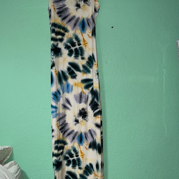 Haute Monde Dresses & Skirts - Haute Monde Tie-Dye Maxi Dress in White, Blue, Green, Gold